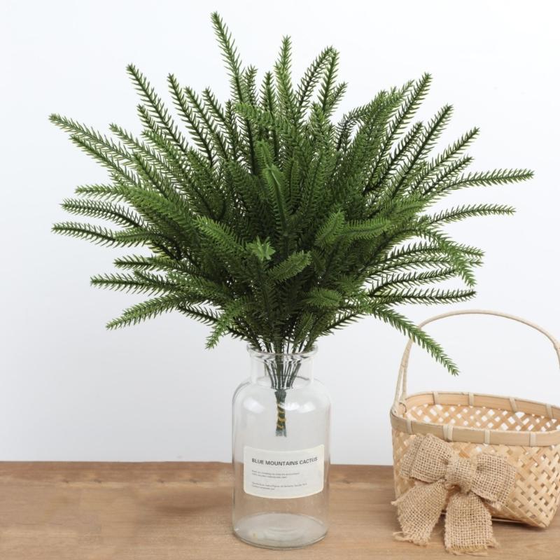 40Pieces Faux Pine Stems For Christmas Tree Decors Realistic Needle Weather Resistant Long Time Holiday Ornament