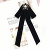Velvet Memorial Black Bowknot Brooches Crystal Rhinestone Bow Tie Brooches  Dress Shirt Accessories