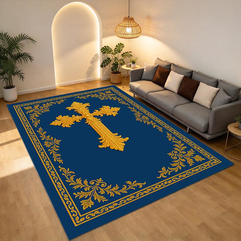 Golden Cross Living Room Nonslip Area Rug Soft Carpet For Bedroom Game Playroom Sofa Office Home Decor Doormat Christmas Gift C926717