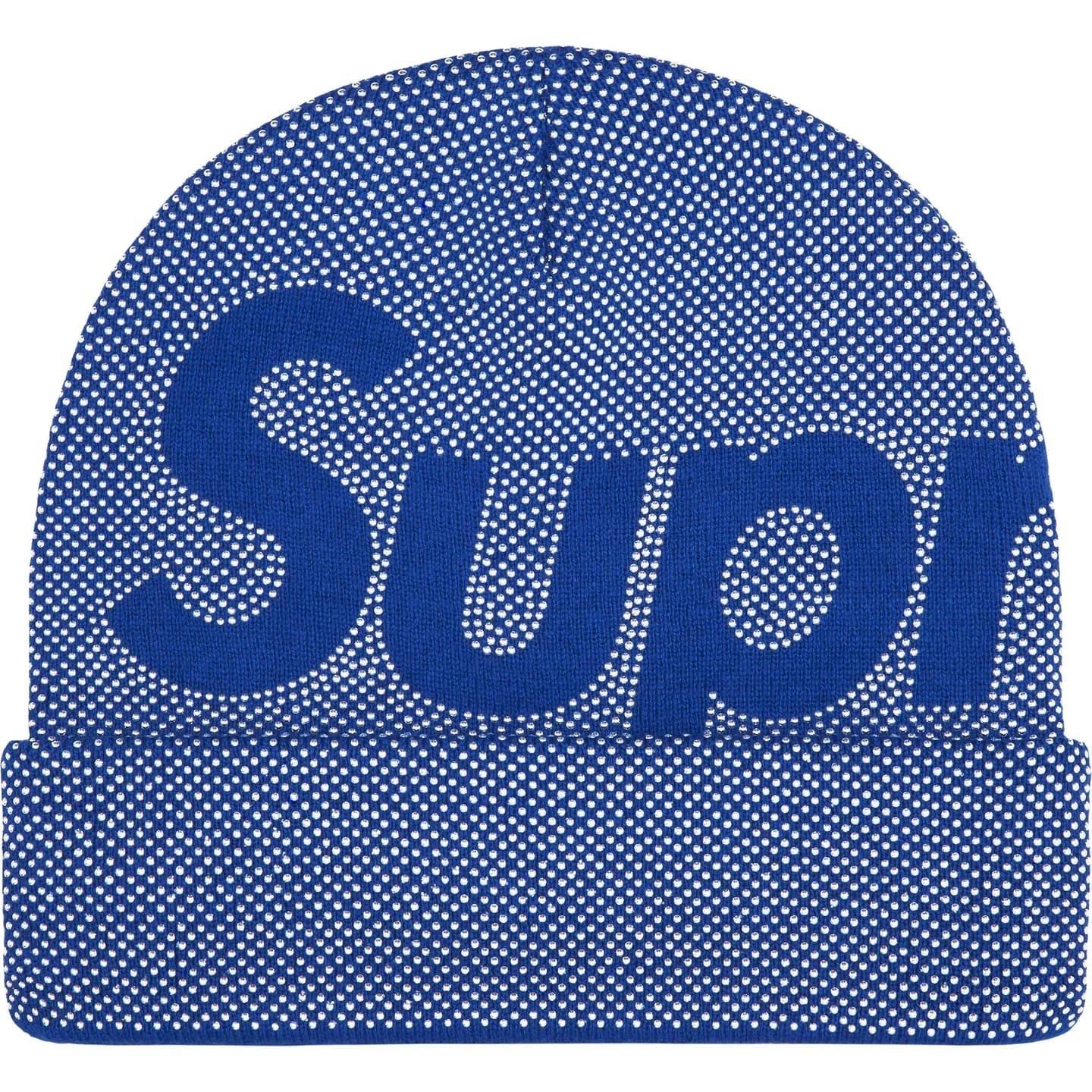 Supreme Studded Knockout Big Logo Beanie Blue One-Size