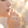 Romantic Sweet Angel Wings Ring for Women Simple Rhinestone Silver Color Adjustable Finger Ring Versatile Party Wedding Jewelry