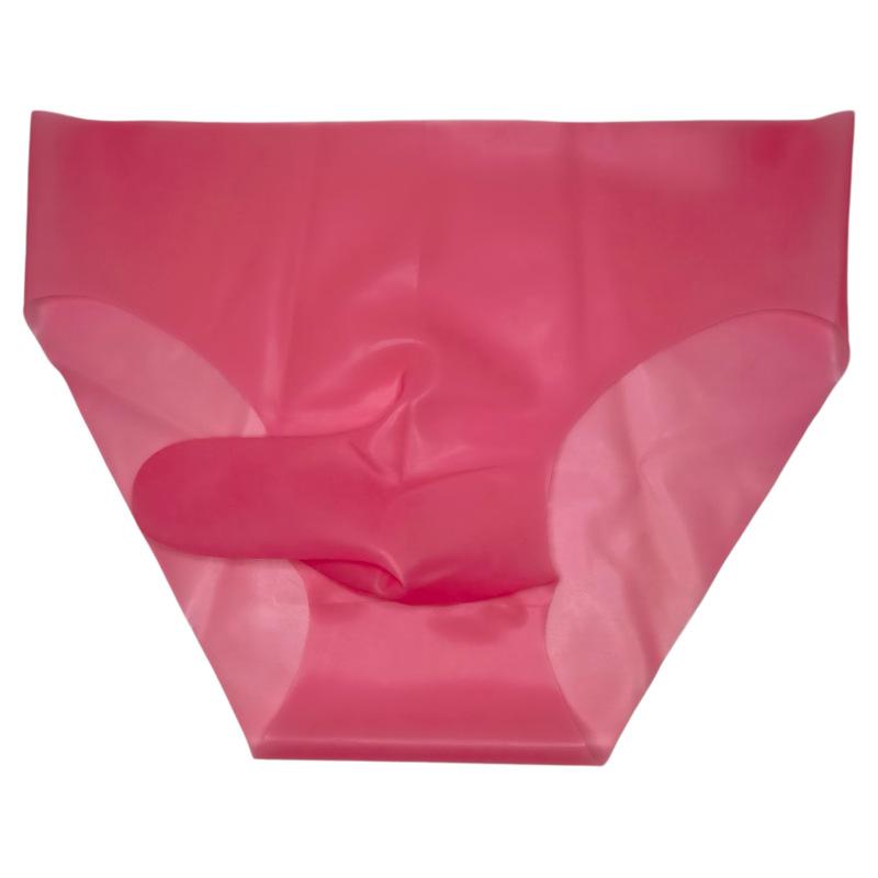 Latex Bullets Separate Panties Men'S Seemless Transparent Rubber Briefs Sexy Pseudo-Girl Lingerie Sissy Gay Party Club Nightwear