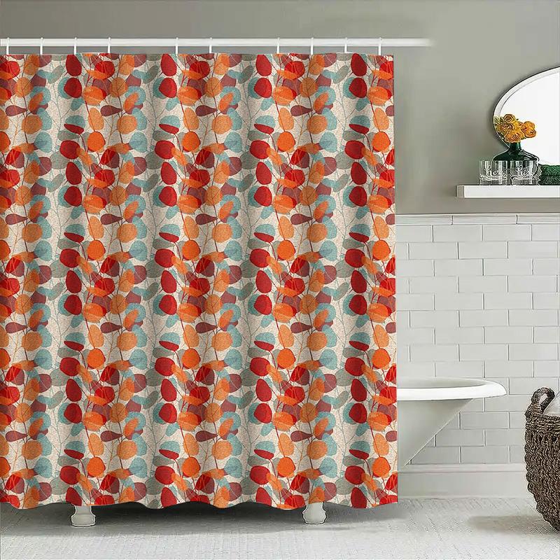 Botanical Shower CurtainGreenery Leaf Pattern Fabric LinerRustic Farmhouse DecorBathroom ArtNature ThemeVanity BackdropStylish H