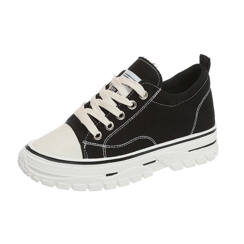 Platform Canvas Shoes Women's 2025 New Spring and Summer Breathable Student Versatile Explosive Muffin Sports and Leisure Board Shoes