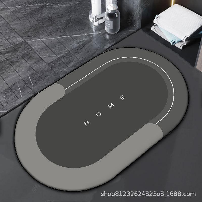 Diatom Mud Soft Bathroom Floor Mat - Anti-Slip, Water-Absorbing Foot Mat for Home, Toilet, and Bathroom Door.