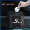 Car Trash Bin Hanging Storage Box ABS Square Pressing Trash Bin For Volvo 240 C70 S40 S50 S60 S70 S80 S90 V40 V50 V60 V90 XC40 XC60 XC90 Vnl Truck