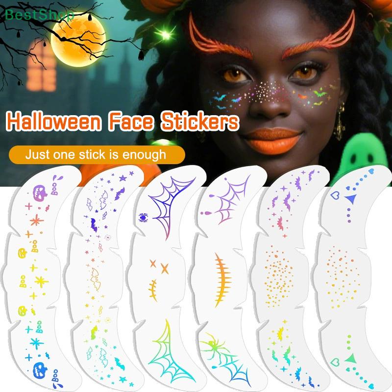1Pcs Laser Halloween Freckle Tattoo Patch,Temporary Tattoo Stickers Hot Stamping Freckles Makeup Patches Face Makeup