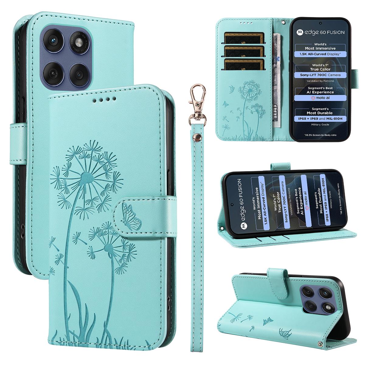 

Для Motorola Edge 60 5G/Motorola Edge 60 Pro 5G/Motorola Edge (2025) 5G/Кожаный чехол-кошелек для Motorola Edge 60 Fusion 5G Green