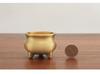 Antique Style Three-Legged Copper Incense Burner - Brass Sandalwood Holder for Household Use