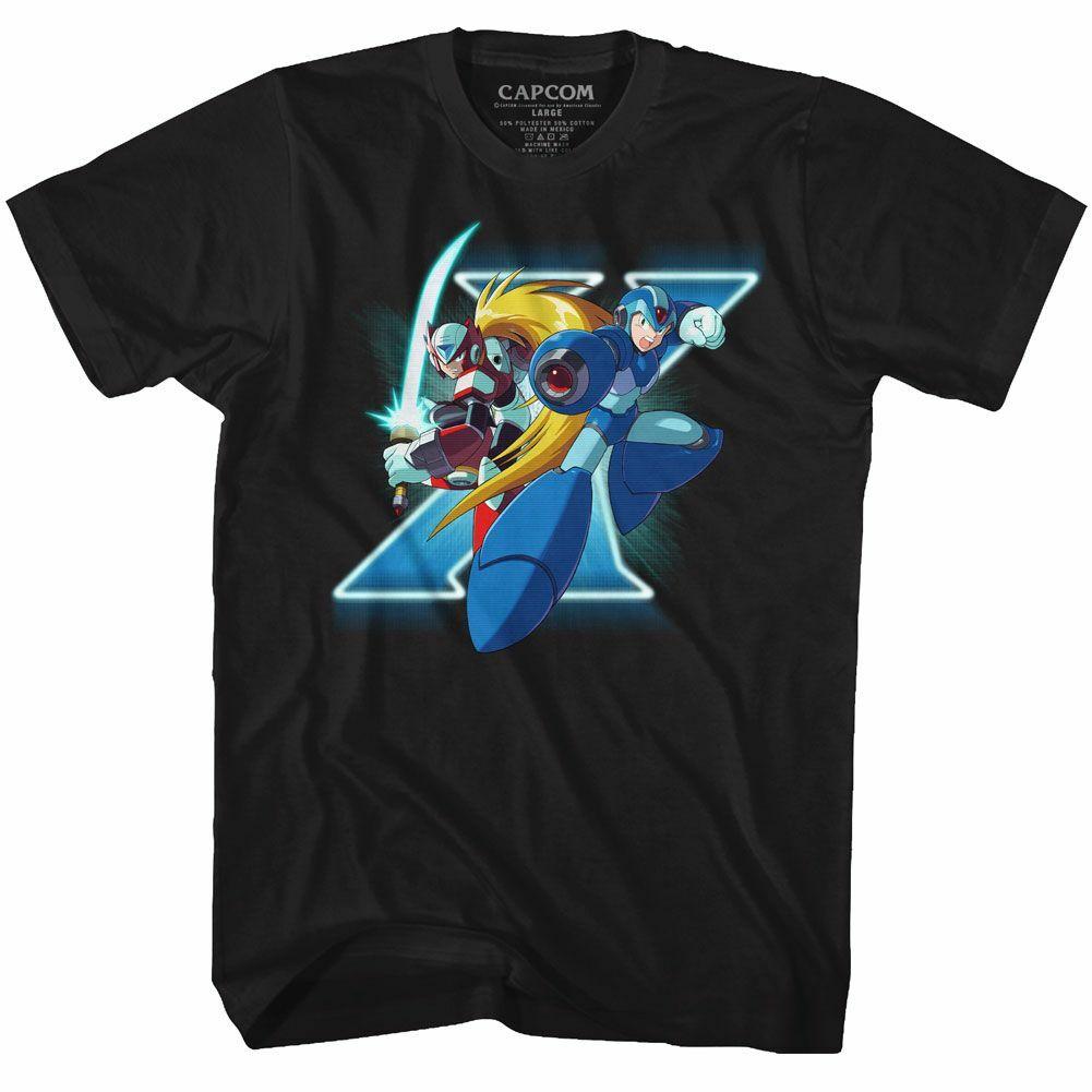 Mega Man X und Zero Schwarz Erwachsenen T-Shirt Herren Damen T-Shirts Top
