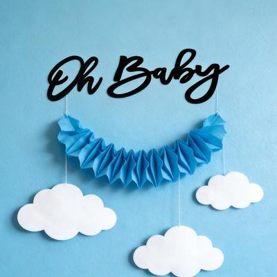 1 Set Panneau Oh Bébé Lettre en Bois Décoration Murale Chambre Salon Maison Révélation de Genre Neutre Baby Shower Décor de Fond Fête d'Anniversaire