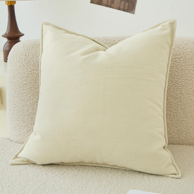 Minimalist Chenille Throw Pillow Cover, Thickened for Lumbar Support - Modern Style for Sofa & Car