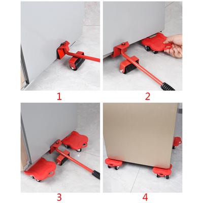 360° Furniture Mover Tools Transport Lifter Heavy Stuffs Moving 4 Wheeled Roller Universal Pulley for W/ 1 Furniture Lif