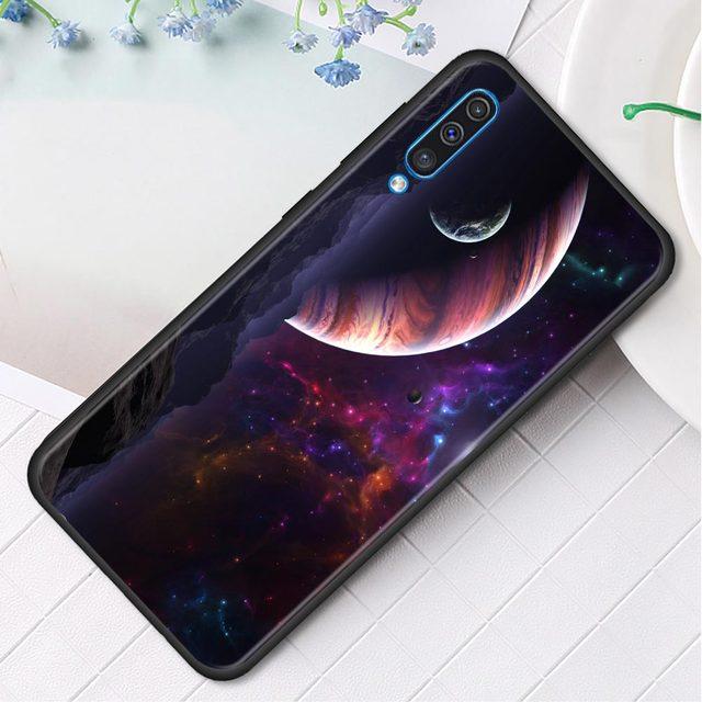 Silikonowe etui na telefon do Samsung Galaxy A50 A70 A10 A20e A30 A40 A20s A10s A10e A80 A90 A60 A30s Pokrowiec Shell Ziemia Księżyc Planeta