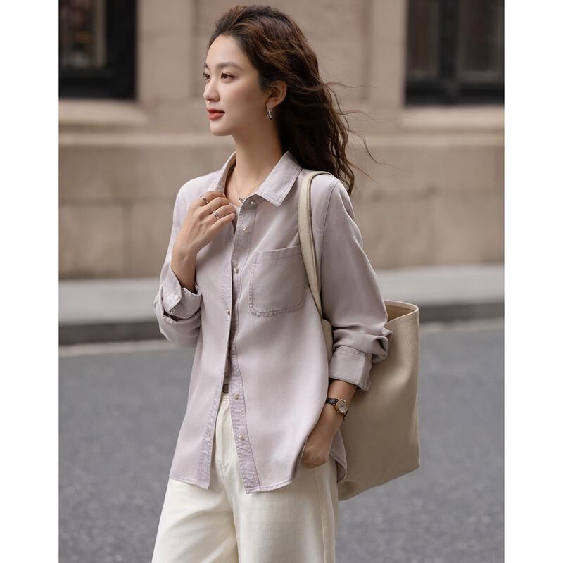 DEMANA Breathable Lyocell Loose Fit Lapel Shirt
