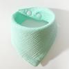 Solid Color Four-Layer Gauze Baby Bib Triangle Scarf with Snap Closure