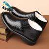 Star-headed woodpecker winter new cotton shoes high-top velvet warm business dress English leather shoes