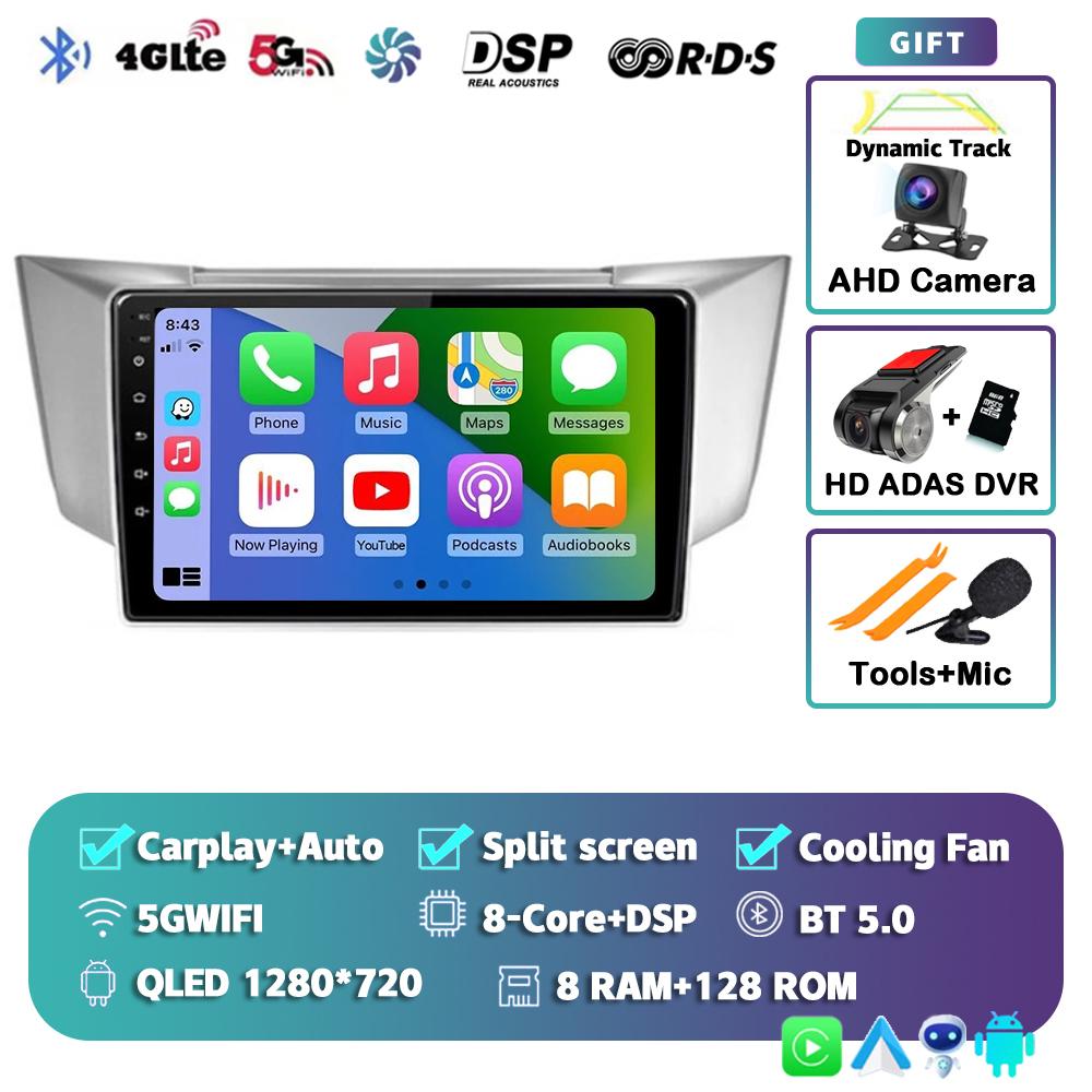Android 14 Carplay Auto Car Radio For Lexus RX300 RX330 RX350 RX400H 2003-2014 Multimedia Video Player GPS Navigation Stereo DSP
