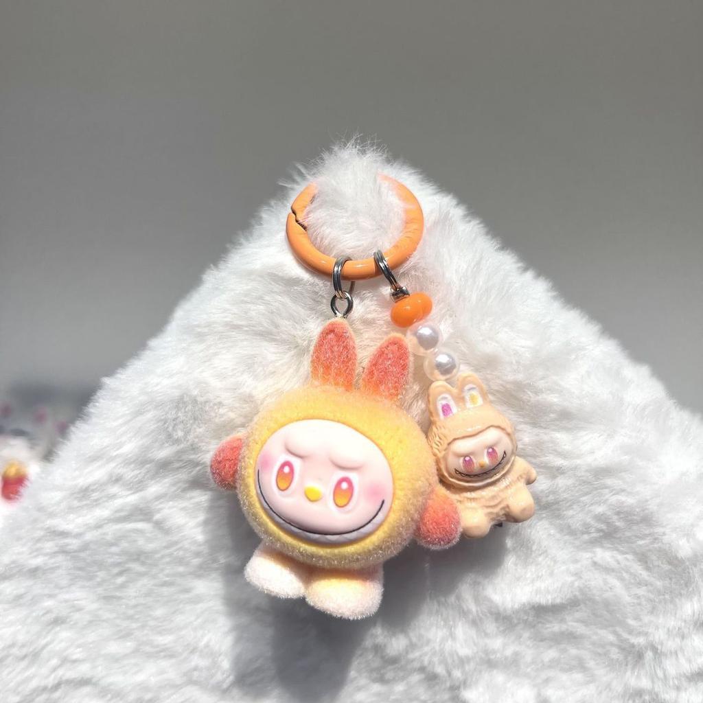 Plush Mini Cute Grain Sitting Labu Keychain Labu Bag Couple Pendant Cute Pendant Phone Chain