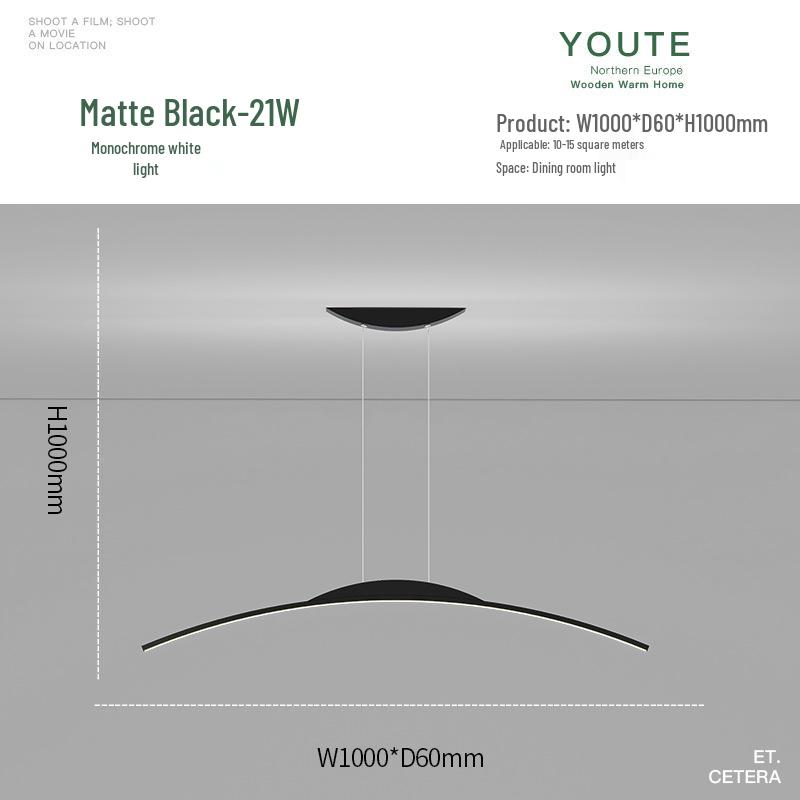 Nordic Minimalist LED Pendant Light - Sleek, Single-Line Design for Dining Room, Study, Bar, or Office.