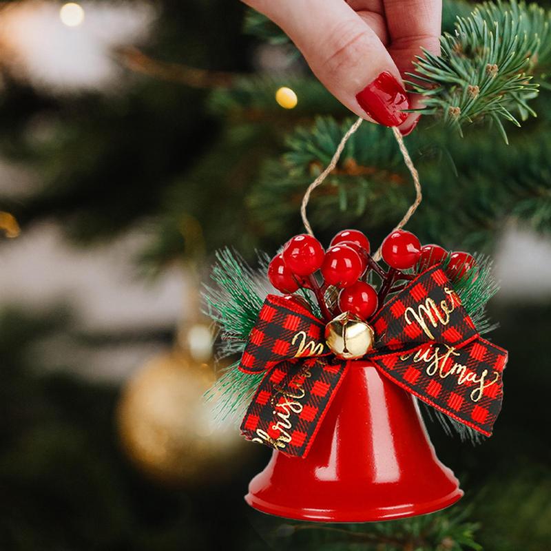 Christmas Bells Decor Charm Pendants With Lanyard Christmas Ornaments For Winter Holiday Family Door Party Fireplace Fall Home