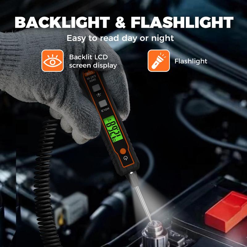 VT01A Car Voltage Detector Pen Automobile Fault Maintenance Circuit Tester Digital Backlight Car Fuse Diagnostic Probe Test Pen