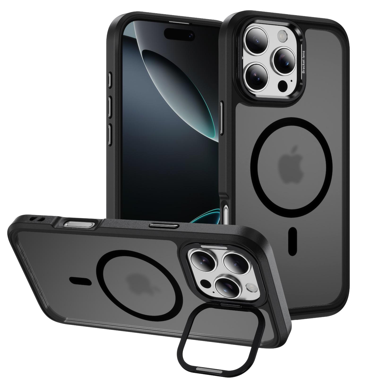 

Mobile Phone Case Niche High-end Sense for Apple 17pm Mobile Phone Case Skin-feel Invisible Bracket Car Magnetic Phone Case For iPhone17