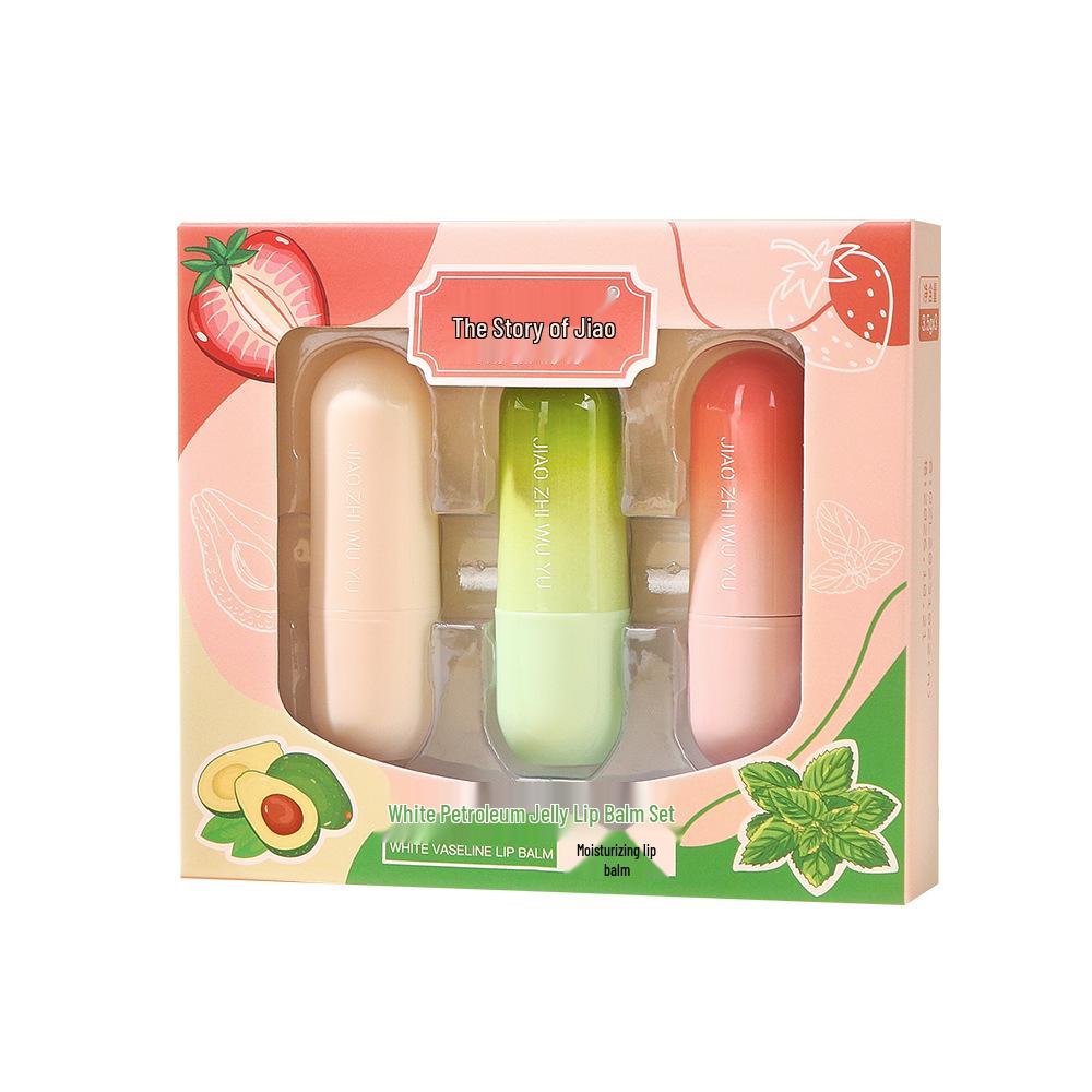 Jiao Zhi Wu Yu Hydrating Lip Balm Gift Set: Moisturizes, Fades Lip Lines.