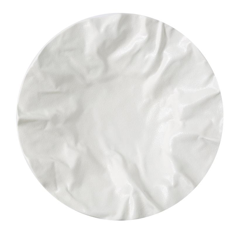 Creative Cloth Pattern Deep Plate Japanese Dish Plate High-End Hotel Buffet Restaurant Disc Tableware New Western Food Plate