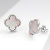 Womens Four Leaf Clover Earrings 18K Gold Plated Red Agate Luxury Fashion Jewelry