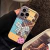 Applicable To IPhone16 IPhone Case 14promax Color Plaid Splicing 15 Three Dimensional Bow 13 Leather