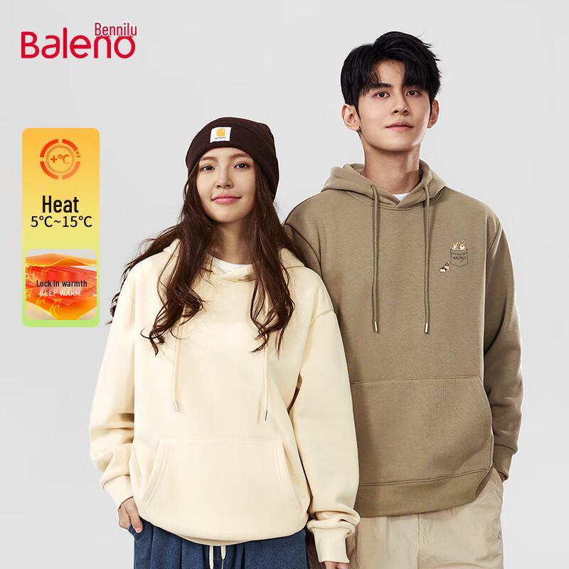 

Baleno Unisex Thickened Fleece-Lined Hooded Sweatshirt with Corgi Pocket Print XL