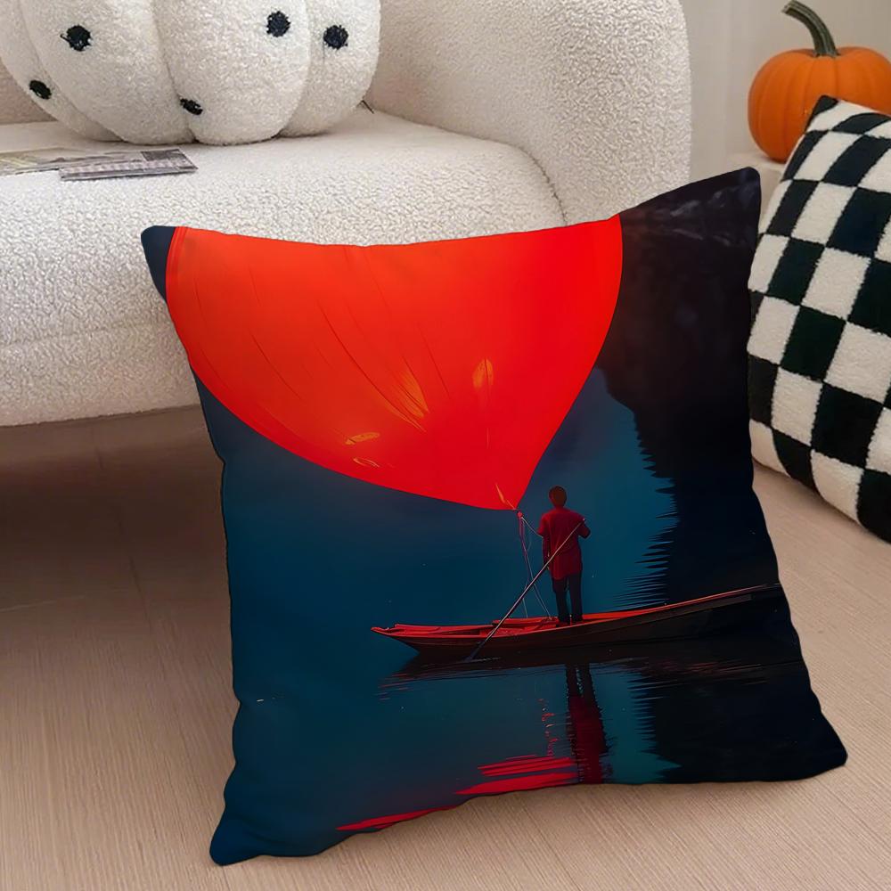 Creative Heart Stealing Theme Cushion Cover Throw Pillow Cover Hidden Button Durable Polyester Chair Cushion