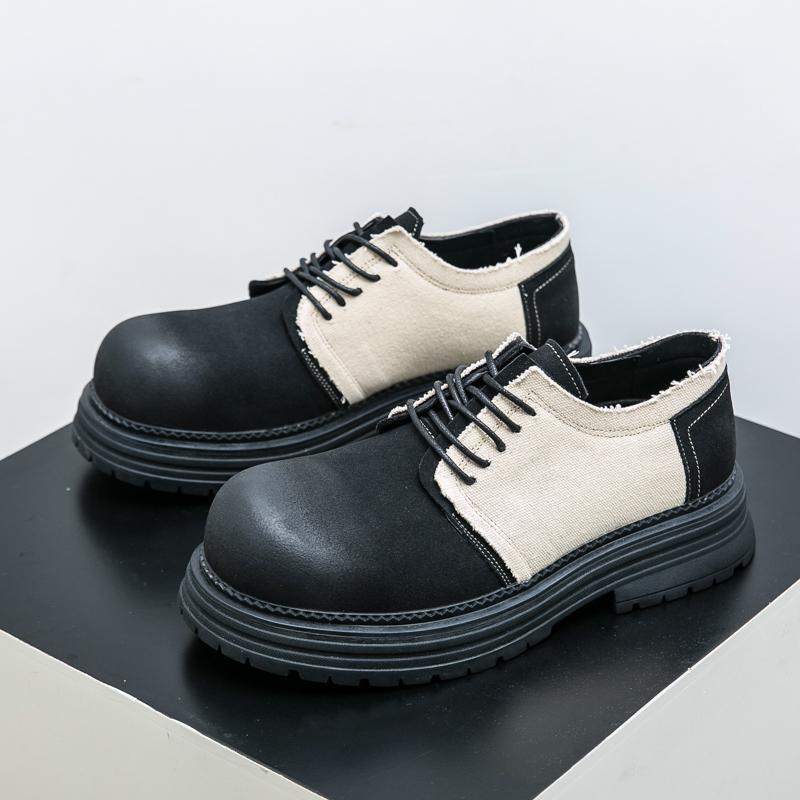 Men s Large Size Fashionable Casual Thick Sole Leather Shoes - Trendy British Style 40