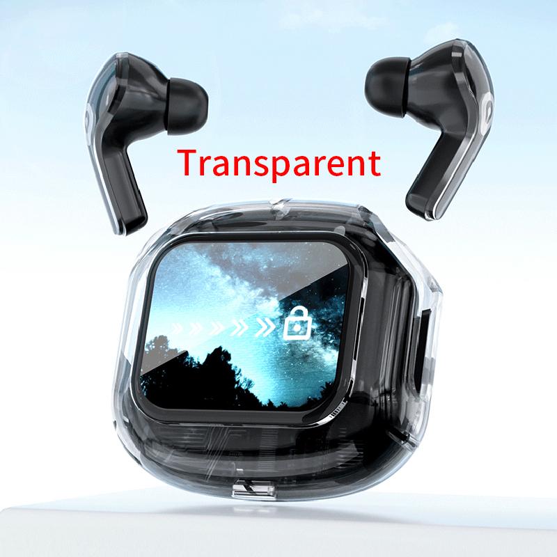 Pffee LCD Touch Screen Earphones TWS Wireless Bluetooth 5.4 Noise Cancellation Super Bass Control TikTok