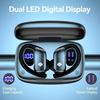 1PACK Wireless earbud-style Bluetooth headphones with LED display, featuring stereo sound effect Suitable for running exercises or fitness activities.