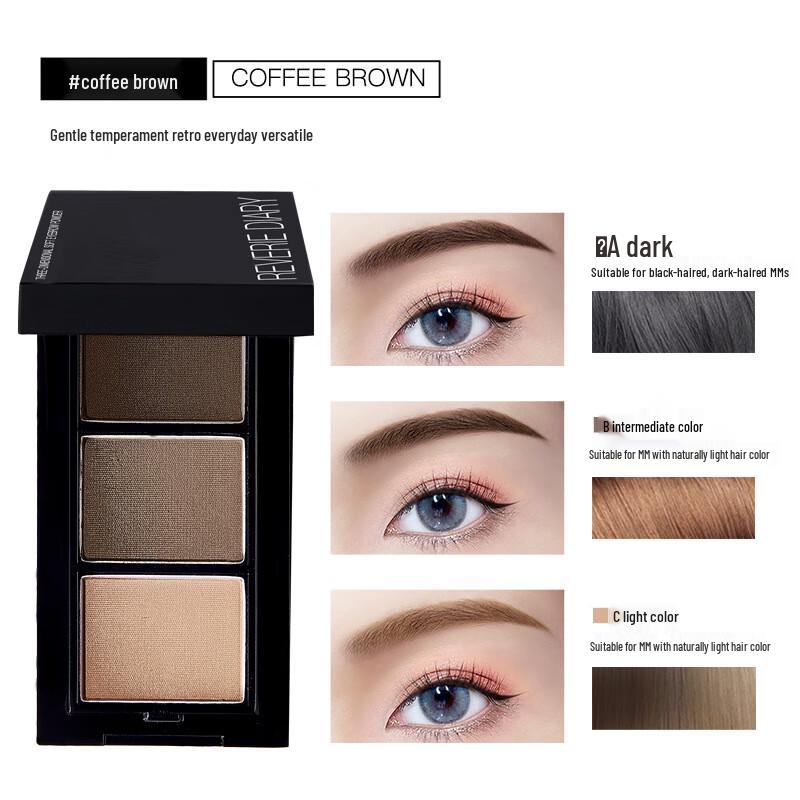 KOOGIS 3-Color Eyebrow Powder with Brush