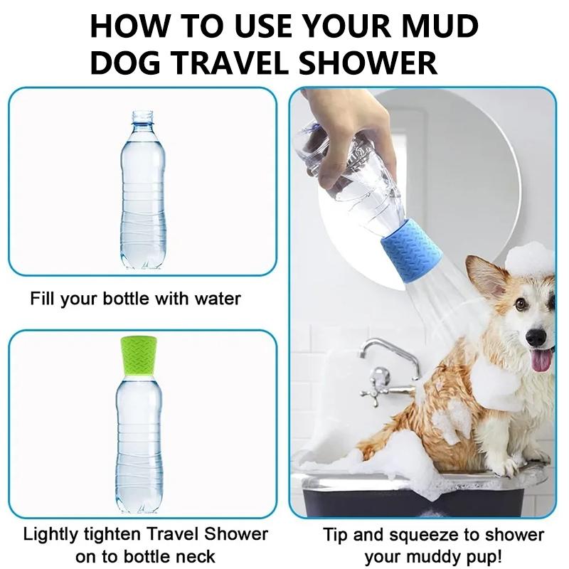 Silikon Haustier Duschkopf Tragbare Outdoor Hunde Badedüse Universeller Wasserflaschen Duschkopf Wandern Strand und Camping Zubehör