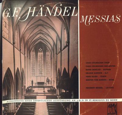 LP Record HERIBERT BEISSEL, CHUR COLNISCHER C - Handel Messias AU30305 AULOS Germany Classical Used