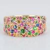 Luxury Inlaid Multicolored CZ Women's Ring Aesthetic Gold Color Geometry Daily Wear Party Jewelry Anniversary Gift
