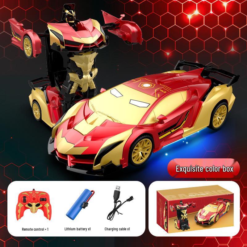 1:18 Remote Control Police Car/Robot Transformer - Spider Iron Man Edition