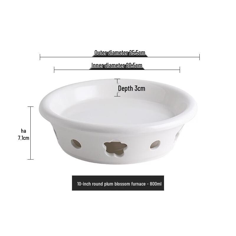 Plum Blossom Ceramic Food Warming Plate