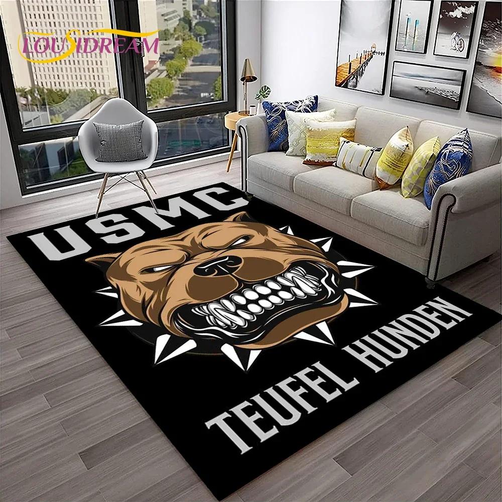 Cartoon French Pit Bull Dog Pet Carpet Rug for Home Living Room Bedroom Sofa Doormat Decor,kids Play Area Rug Non-slip Floor Mat