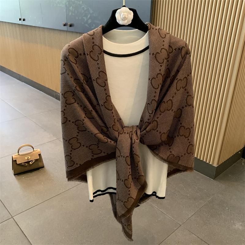 Small plaid linen scarf women's summer new sunscreen large square scarf thin silk scarf with shawl