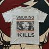 Vintage Smoking Design Sport Grey Graphic Tee Unisex Cotton Retro Gift