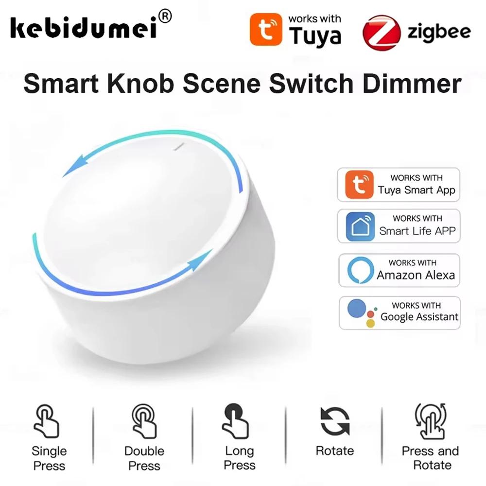 Tuya ZigBee Smart Knob Switch DIY Wireless Scene Button Rotatable Dimmer Switch Home Appliances Automation Linkage Remoter
