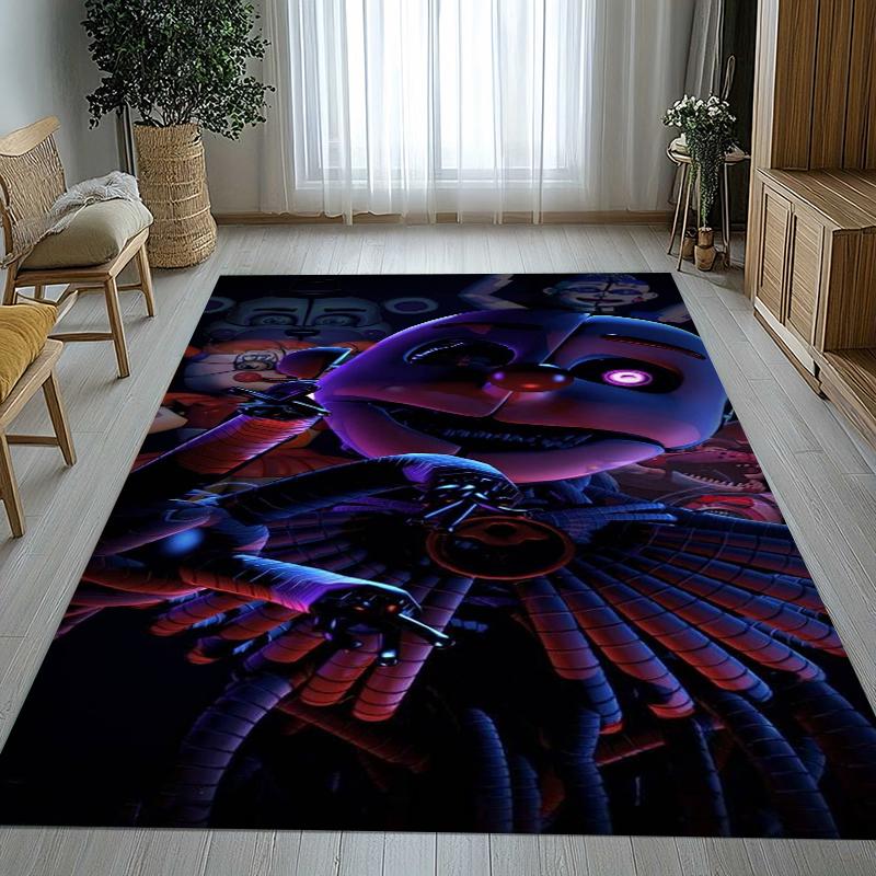 Horror Freddy F-FNAF Spiele Wohnzimmer Rutschfester Teppich Weicher Teppich für Schlafzimmer Kinderzimmer Spielzimmer Sofa, Heimdekoration Fußmatte Geschenk