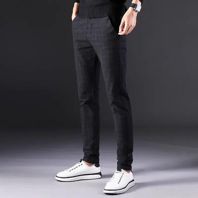 Men's Trousers Casual Thin Straight Men Trousers Pants for Male Stretch Small Feet Man Trouser Pant