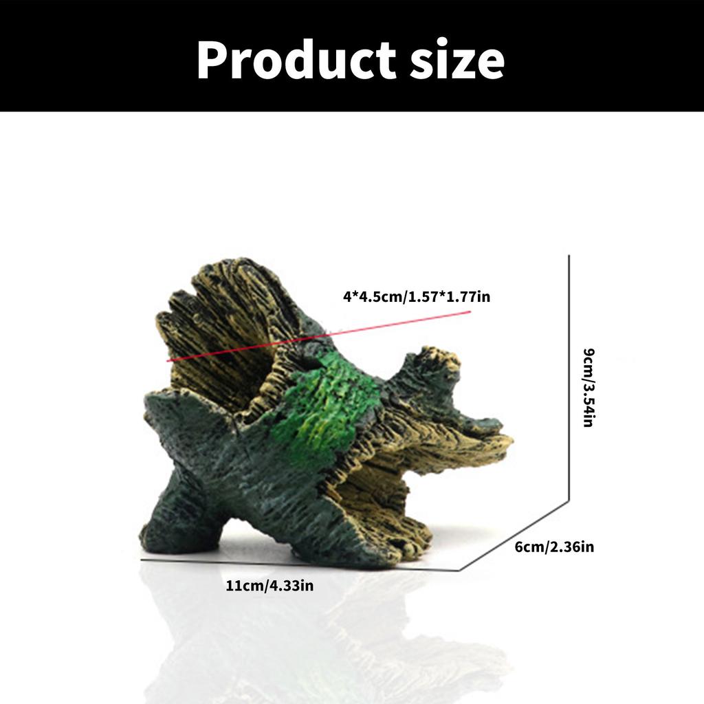Aquarium Decorations Realistic Trunk Landscaping Resin Deadwood for Potted Plant Shrimp Fish Hideouts Shelter Cave House