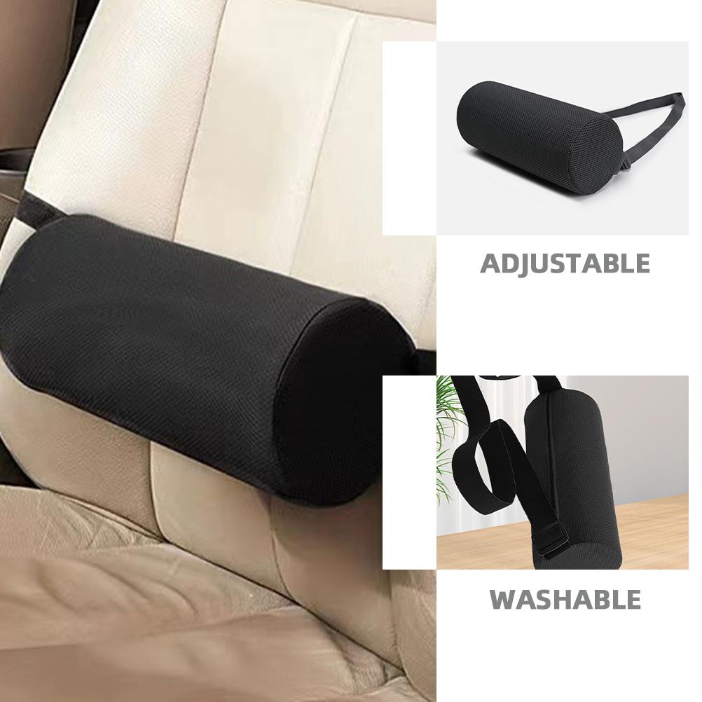 Adjustable Memory Foam Lumbar Support Pillow High Density Mesh Fabric Back Rest Chair Car Seat Elastic Bands Sturdy Buckles Home